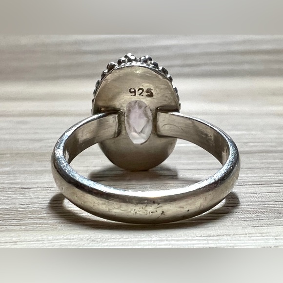 Vintage Handmade Sterling Silver Pebbled Amethyst Ring, Size 6 - Picture 3 of 9